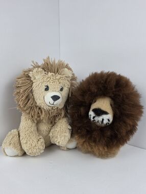 Lion Plush Toy Set Soft Stuffed Animals Cute Jungle Decor